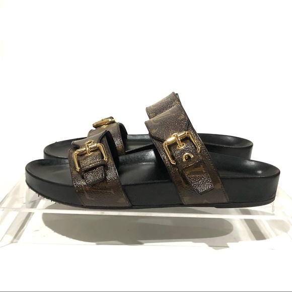 Authentic Louis Vuitton Monogram Bom Dia Sandal Slide On Mules Size 37 - Picture 6 of 17